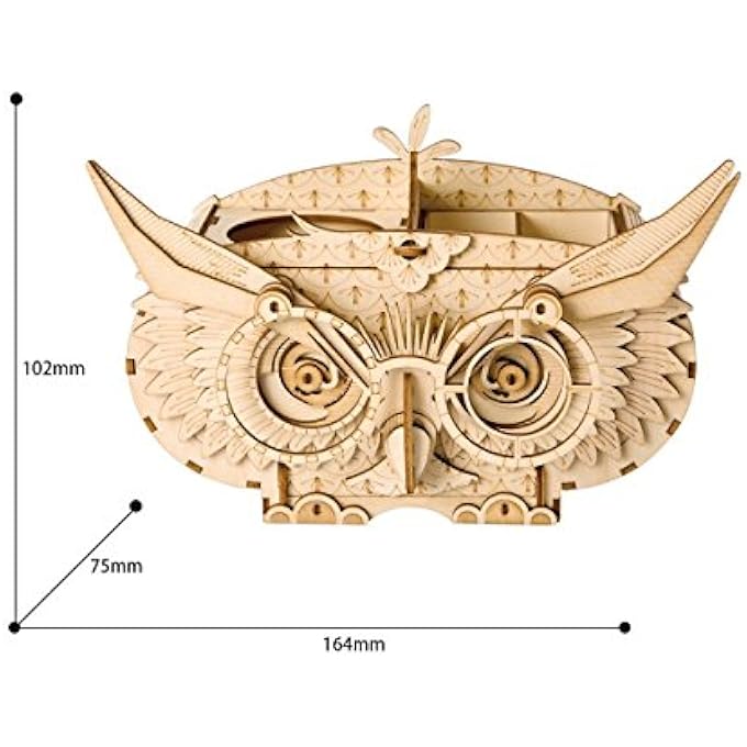 KIDS ROLIFE 3D OWL SHORTAGE HOLDER WOODEN JIGSAWS PUZZLES HAND CRAFT MECHANICAL TOY - Image 2